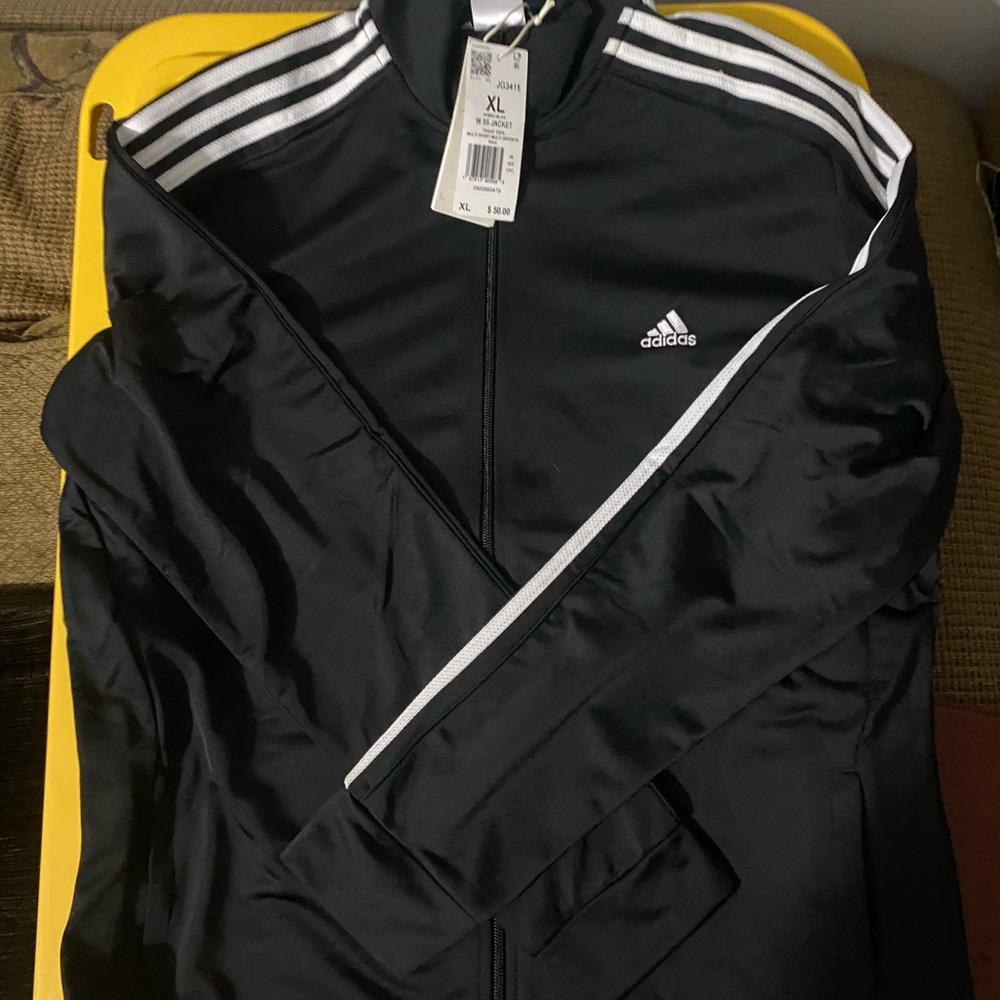 Adidas Women’s Black and White Track Jacket